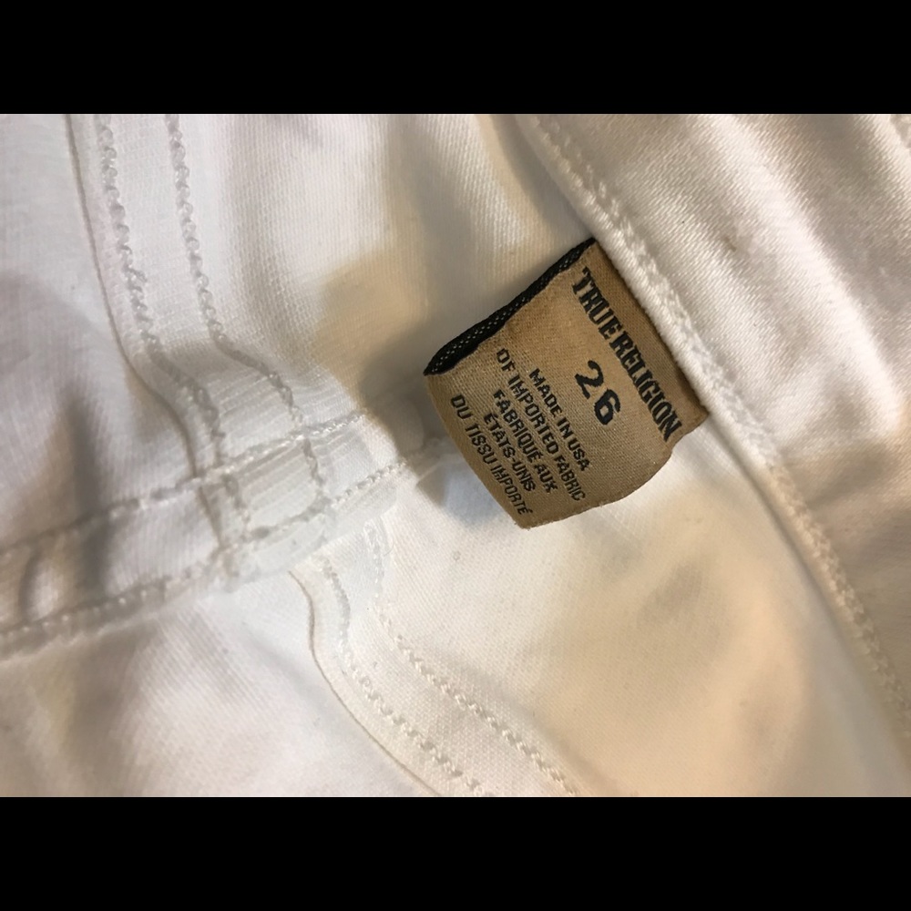 True religion white distressed skinny jeans